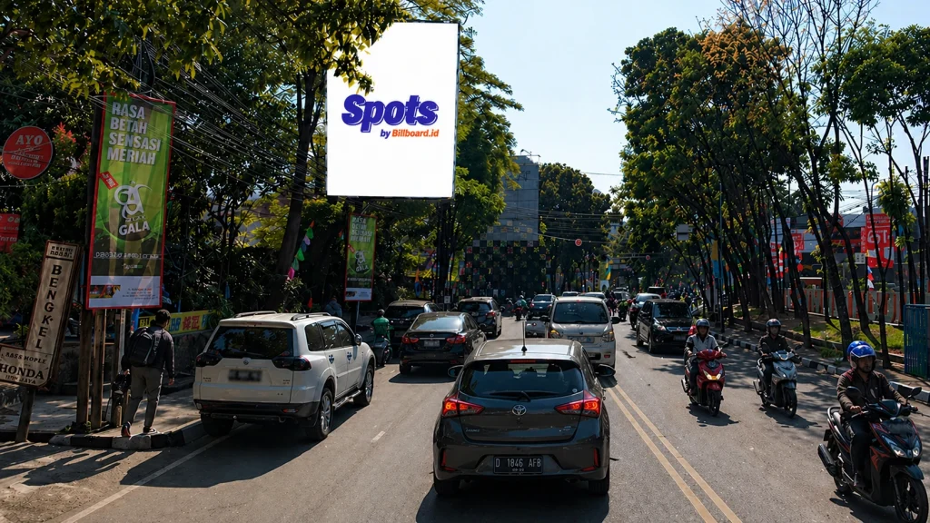 billboard bandung jl surapati dengan traffic padat dua arah
